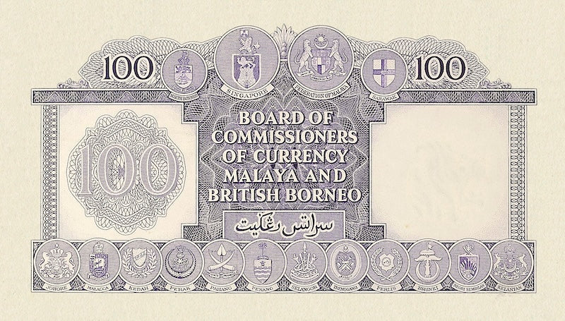 Malaya & British Borneo banknotes, Elizabeth II, $100 Dollars, 1953, Pick P-5, UNC