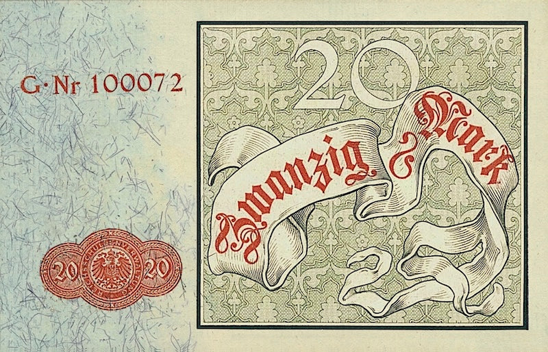 Germany banknote, Rentenbankschein, 20 Mark, 1882, Pick P-5, UNC