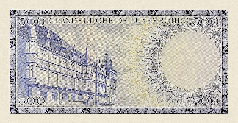 Luxembourg banknote, Grand Duchess Charlotte, 500 Francs, 1963, Pick P-52A, UNC