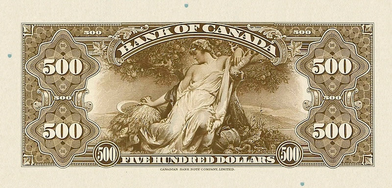 Canada banknotes, Bank of Canada English Series, $500 Dollars, 1935, Pick P-54, UNC