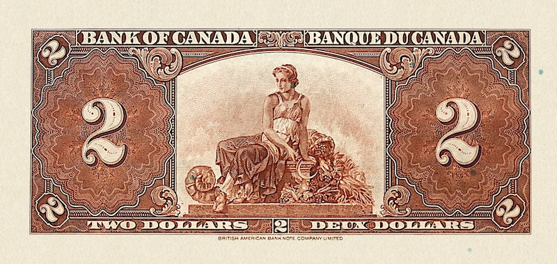 Canada banknote, Bank of Canada, $2 Dollars, 1937, Pick P-59, UNC