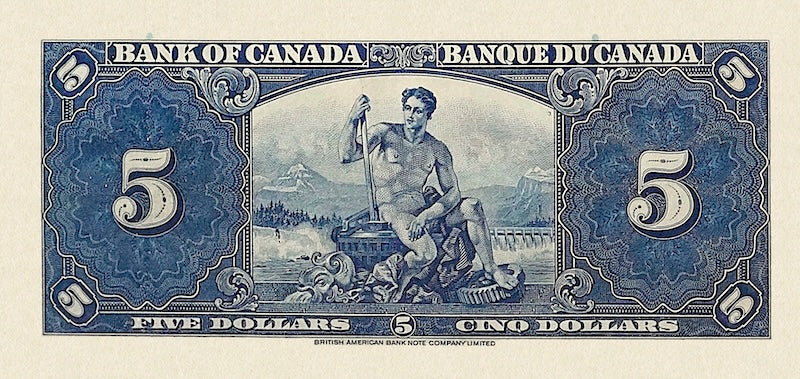 Canada banknote, Bank of Canada, $5 Dollars, 1937, Pick P-60, UNC