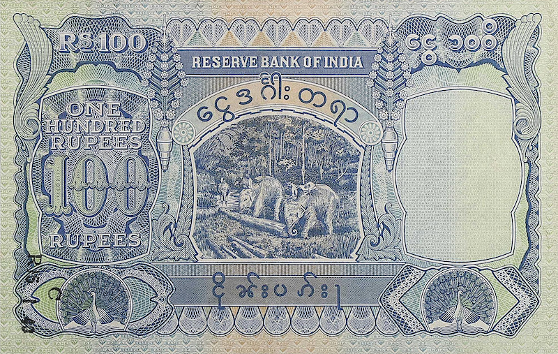 British Burma banknotes, KGVI, 100 Rupees, 1939, Pick P-6, UNC