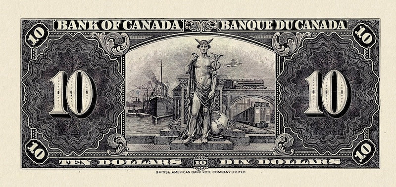 Canada banknote, Bank of Canada, $10 Dollars, 1937, Pick P-61, UNC
