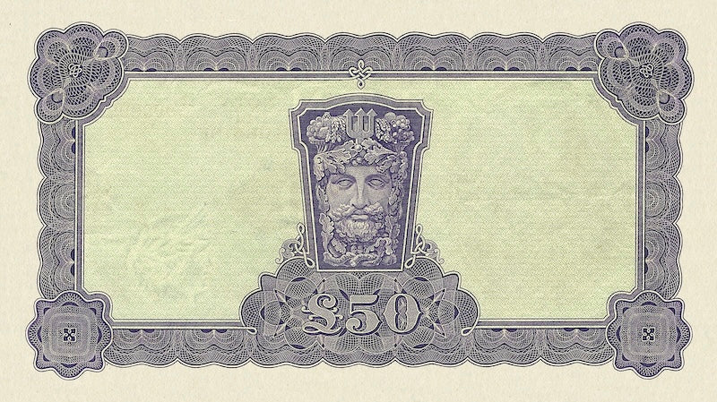 Ireland banknotes, Irish Free State (Saorstát Éireann), Lady Lavery Issue,  £50 Pounds, 1928, Pick  P-6, UNC