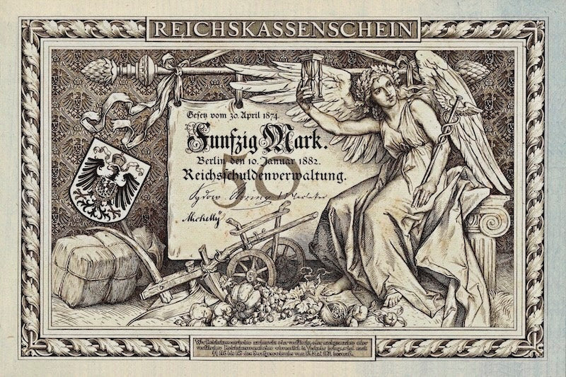 Germany banknote, Rentenbankschein, 50 Mark, 1882, Pick P-6, UNC