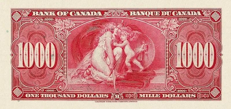Canada banknote, Bank of Canada, $1000 Dollars, 1937, Pick P-65, UNC