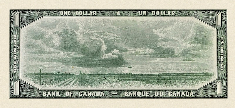 Canada banknotes, Elizabeth II (The Devil's Face), $1 Dollar, 1954, Pick P-66, UNC