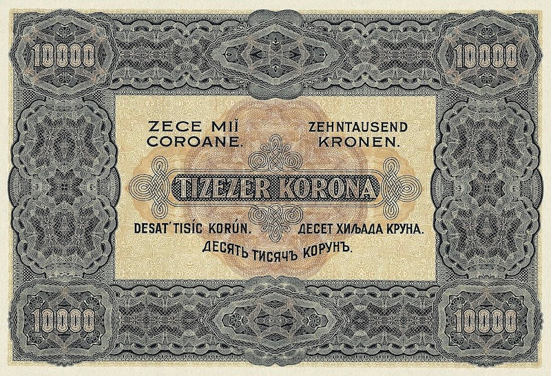 Hungary banknote, Pénzügyminisztérium, 10000 Korona, 1922, Pick P-68, UNC