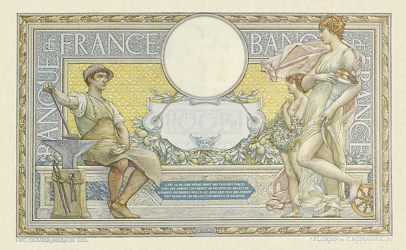 France banknote, Banque de France, 100 Francs, 1908, Pick P-69, UNC