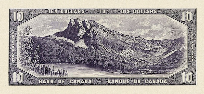 Canada banknotes, Elizabeth II (The Devil's Face), $10 Dollars, 1954, Pick P-69, UNC