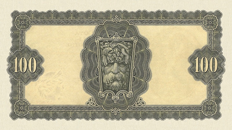 Ireland banknotes, Irish Free State (Saorstát Éireann), Lady Lavery Issue,  £100 Pounds, 1928, Pick  P-7, UNC