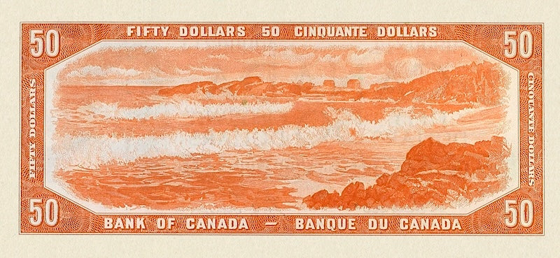 Canada banknotes, Elizabeth II (The Devil's Face), $50 Dollars, 1954, Pick P-71, UNC