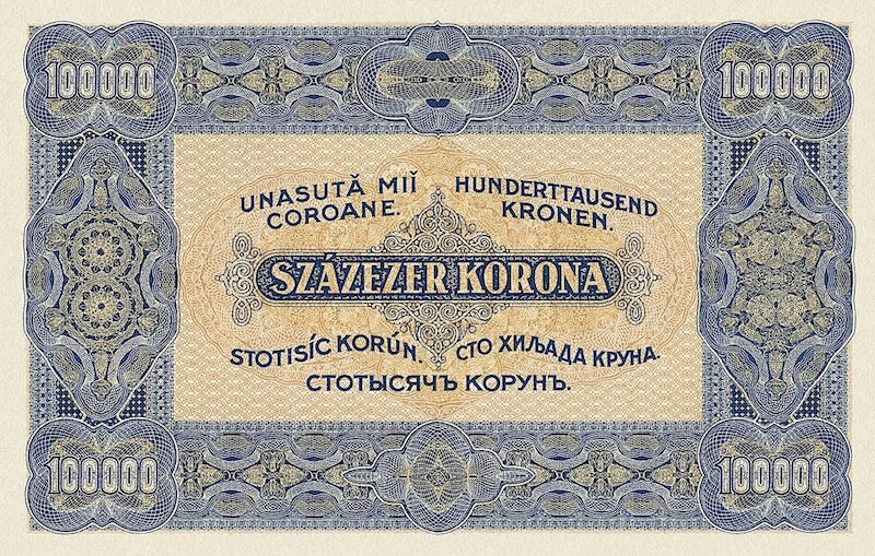 Hungary banknote, Pénzügyminisztérium, 100000 Korona, 1923, Pick P-72, UNC
