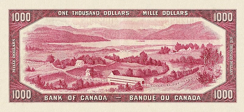 Canada banknotes, Elizabeth II (The Devil's Face), $1000 Dollars, 1954, Pick P-73, UNC