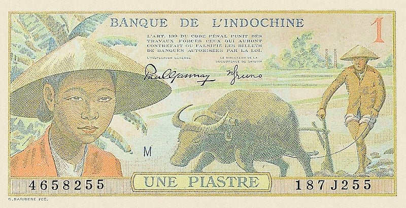 French Indo-China banknotes, Banque de l'Indochine, 1 Piastre, 1949, Pick P-74, UNC