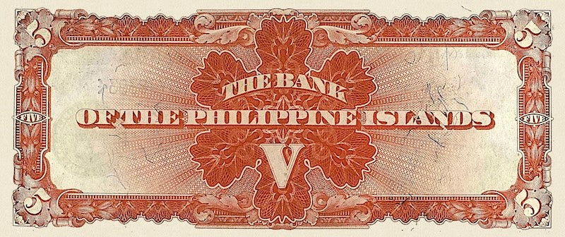 Philippine Islands banknote, 5 Pesos, 1912, Pick P-7, UNC