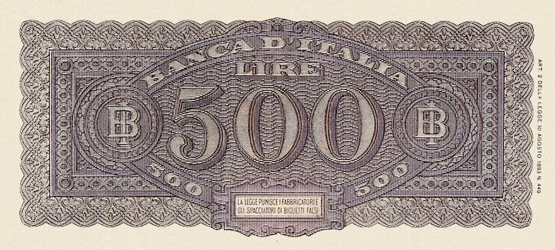 Italy banknote, Italia Turrita Issue, 500 Lire, 1944, Pick P-76, UNC