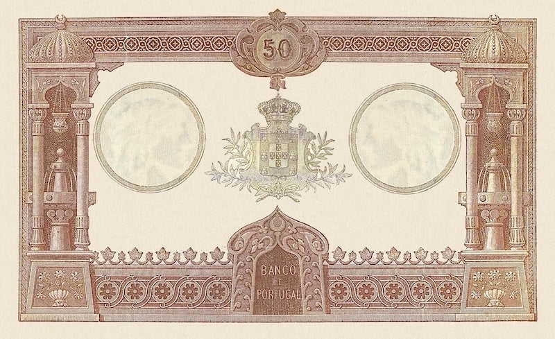 Banco de Portugal banknotes, 50 Mil Reis, 1893, Pick P-77, UNC