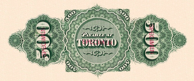 Dominion of Canada banknote, $500 Dollars, 1871, Pick P-14, UNC