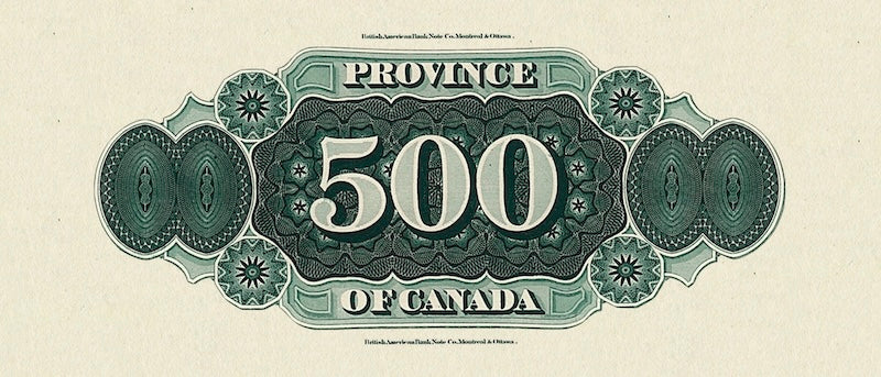 Province of Canada banknote, $500 Dollars, 1866, Pick P-7A, UNC