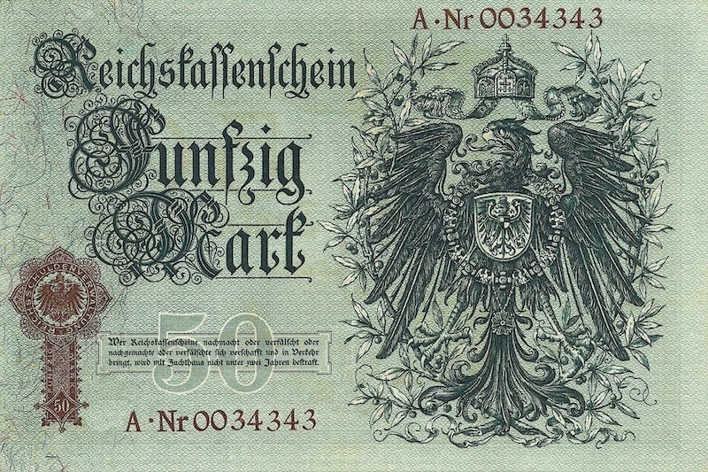 Germany banknote, Rentenbankschein, 50 Mark, 1899, Pick P-7, UNC