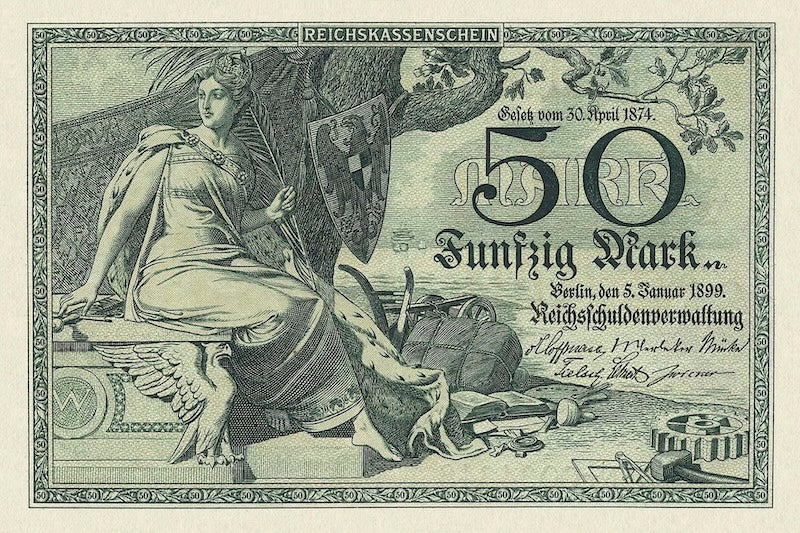 Germany banknote, Rentenbankschein, 50 Mark, 1899, Pick P-7, UNC