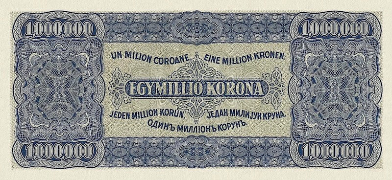 Hungary banknote, Pénzügyminisztérium, 1000000 Korona, 1923, Pick P-80, UNC