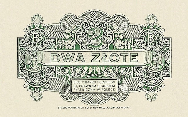 Poland banknotes, Bank Polski, 2 Zlotych, 1939, Pick P-80, UNC