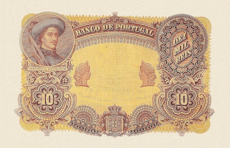 Banco de Portugal banknotes, 10 Mil Reis, 1898, Pick P-81, UNC