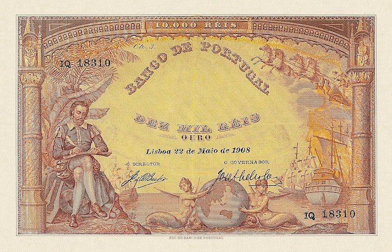 Banco de Portugal banknotes, 10 Mil Reis, 1898, Pick P-81, UNC