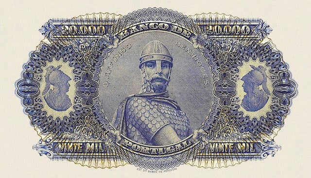 Banco de Portugal banknote, 20 Mil Reis, 1903, Pick P-84, UNC