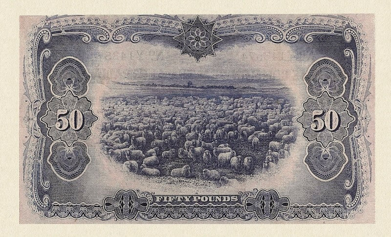 Australia banknotes, Treasury Issue, £50 Pounds, 1913, Pick P-8, UNC