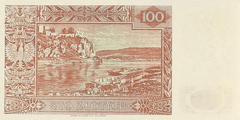Poland banknotes, Bank Polski, 100 Zlotych, 1939, Pick P-85, UNC
