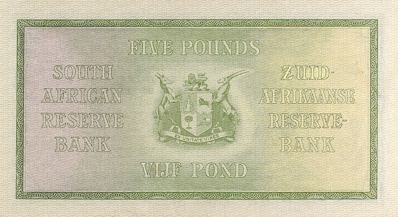 South Africa banknotes, 5 Pounds, 1928, Pick P-85, UNC