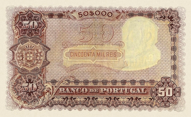 Banco de Portugal banknote, 50 Mil Reis, 1903, Pick P-85, UNC