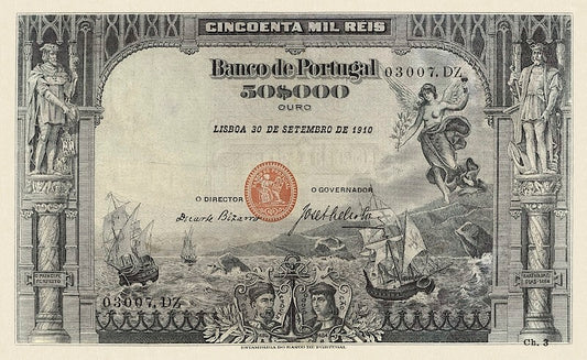 Banco de Portugal banknote, 50 Mil Reis, 1903, Pick P-85, UNC