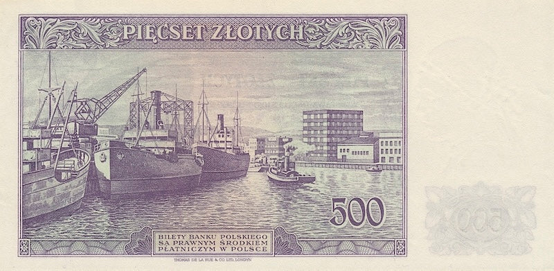 Poland banknotes, Bank Polski, 500 Zlotych, 1939, Pick P-86, UNC