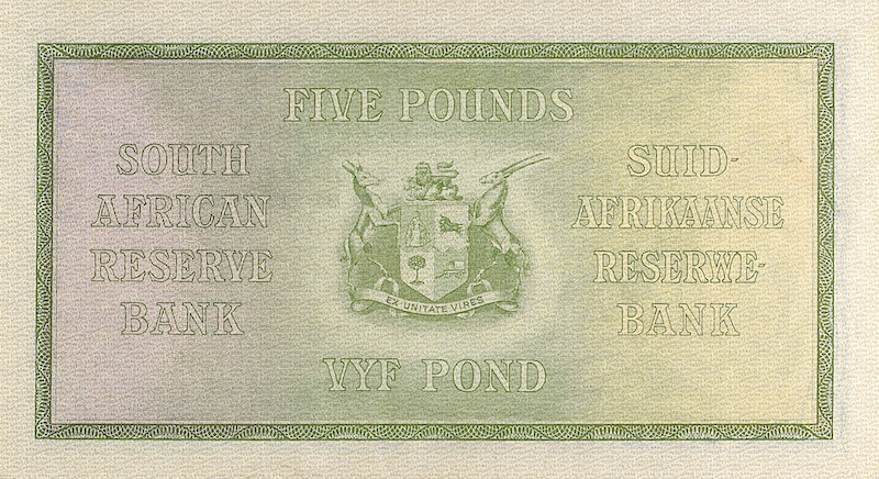 South Africa banknotes, 5 Pounds, 1928, Pick P-86, UNC