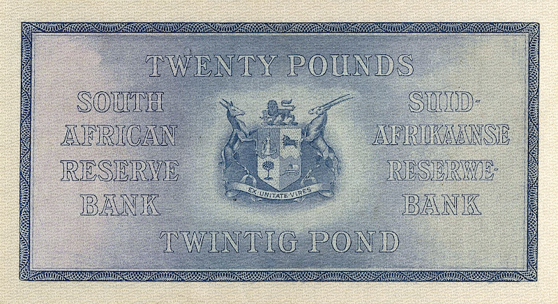 South Africa banknotes, 20 Pounds, 1928, Pick P-88, UNC