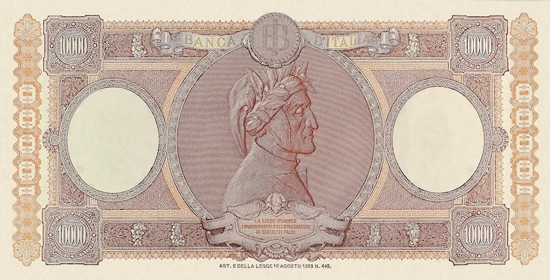 Italy banknote, Banca D'Italia Medusa Seal, 10000 Lire, 1950, Pick P-89, UNC