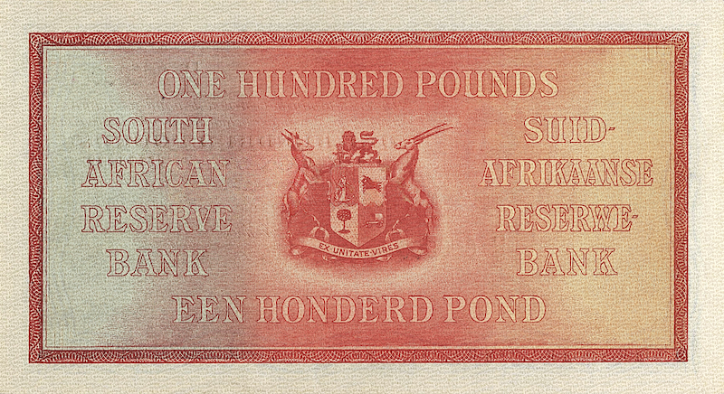 South Africa banknotes, 100 Pounds, 1928, Pick P-89, UNC
