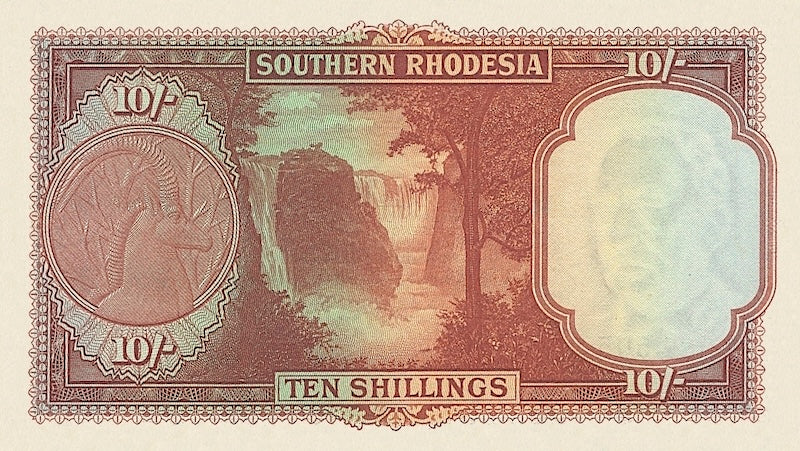 Southern Rhodesia banknotes, 10 shillings, 1939, Pick P-9, UNC