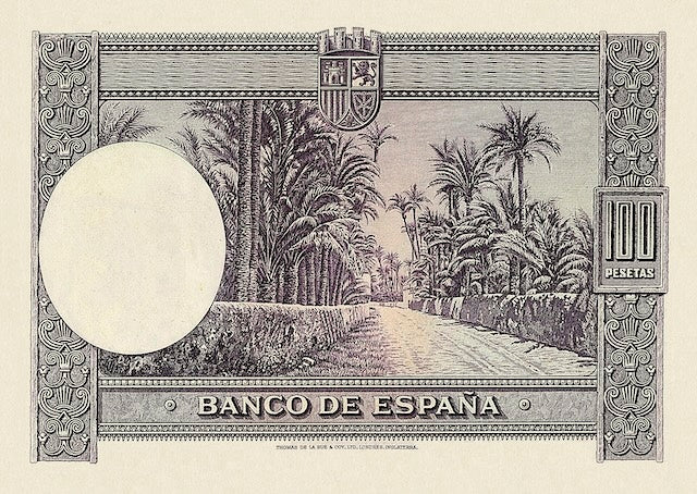 Spain banknotes, Barcelona Republican Issues, 100 Pesetas, 1938, Pick P-90, UN