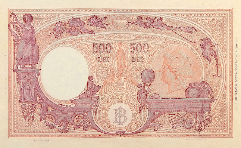 Italy banknote, Banca D'Italia Medusa Seal, 500 Lire, 1950, Pick P-90, UNC