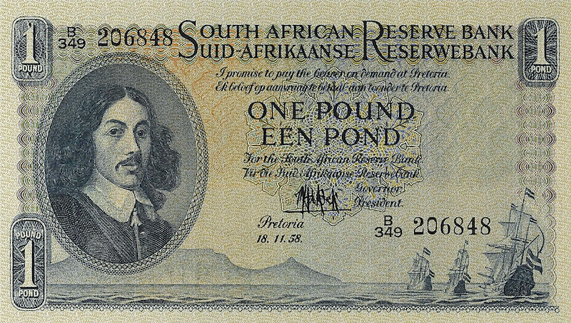 South Africa banknotes, 1 Pound, Year 1948, Pick P-92, UNC