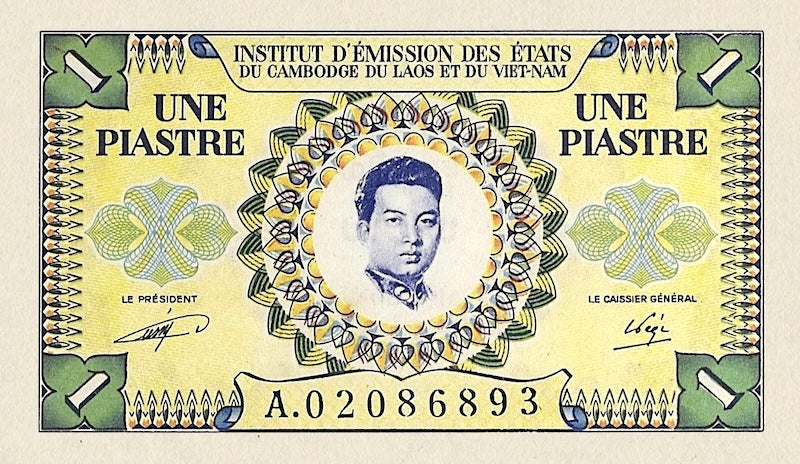 French Indo-China banknotes, Cambodia Issue, 1 Piastre, 1953, Pick 93, UNC