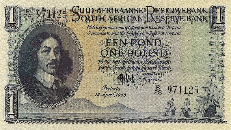 South Africa banknotes, 1 Pound, Year 1948, Pick P-93, UNC