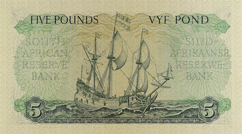 South Africa banknotes, 5 Pounds, Year 1948, Pick P-94, UNC