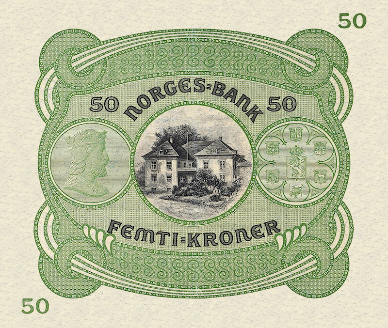 Norway banknotes, Norges Bank, 50 Kroner, 1941, Pick P-9, UNC